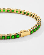 Square Tennis Bracelet | Emerald Green 18K Gold 4
