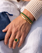Square Tennis Bracelet | Emerald Green 18K Gold 3
