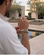 Square Tennis Bracelet | Emerald Green Silver 3