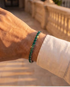 Square Tennis Bracelet 5mm | Emerald Green Silver 3