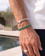 Square Tennis Bracelet | Emerald Green Silver 5