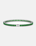 Square Tennis Bracelet | Emerald Green Silver 1