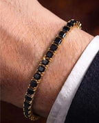 Square Tennis Bracelet | Onyx Black 18K Gold 2
