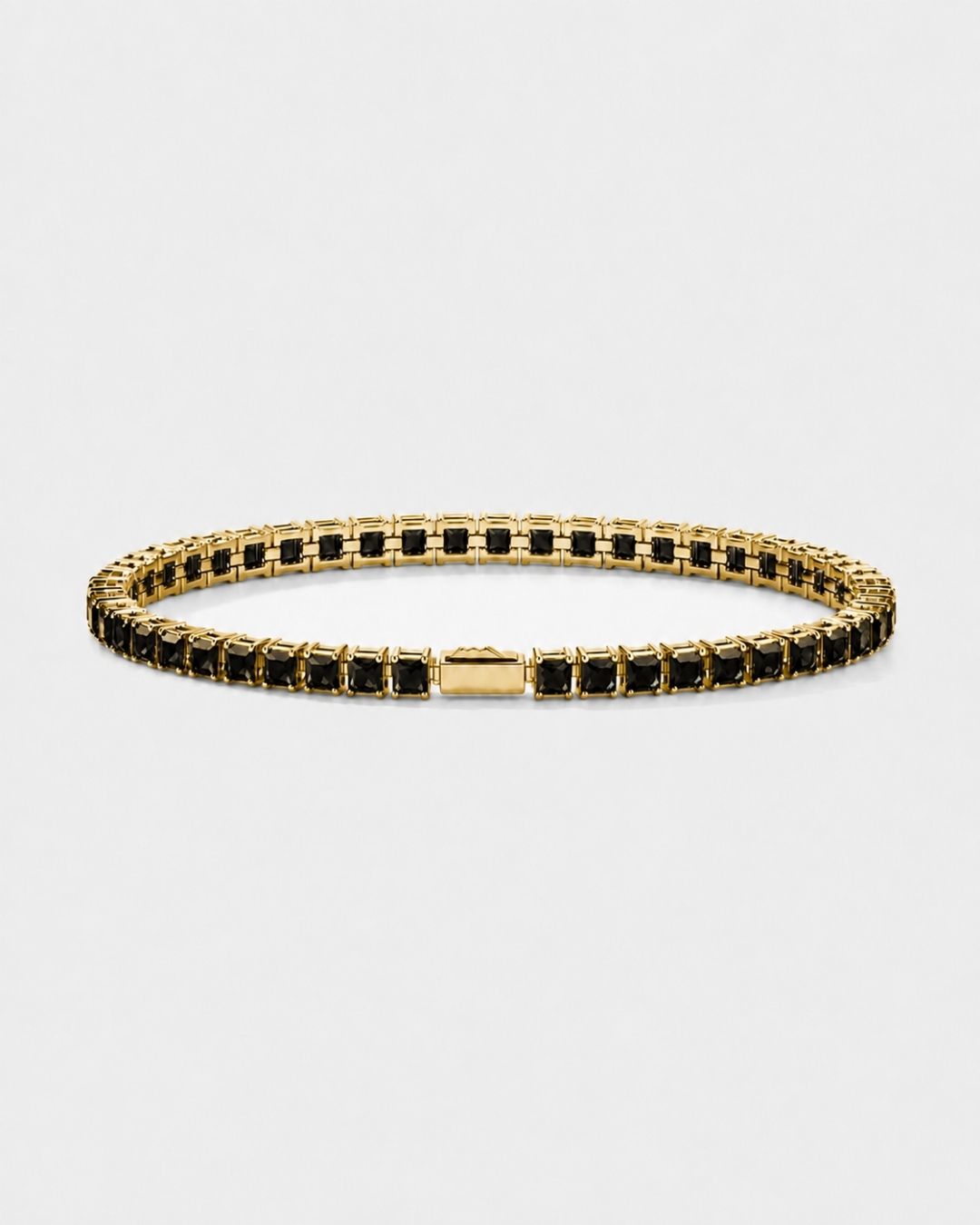 Square Tennis Bracelet | Onyx Black 18K Gold 1