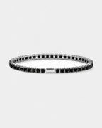 Square Tennis Bracelet | Onyx Black Silver 1