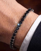 Square Tennis Bracelet | Onyx Black Silver 2
