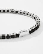 Square Tennis Bracelet | Onyx Black Silver 4