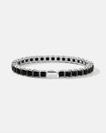 Square Tennis Bracelet 5mm | Onyx Black Silver 1