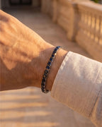 Square Tennis Bracelet 5mm | Onyx Black Silver 3