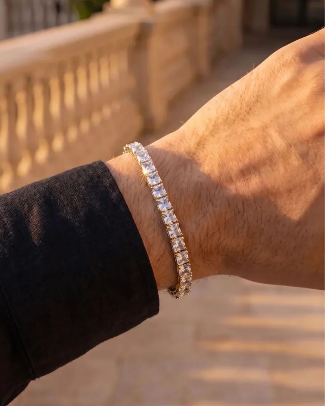 Square Tennis Bracelet | Quartz 18K Gold 2