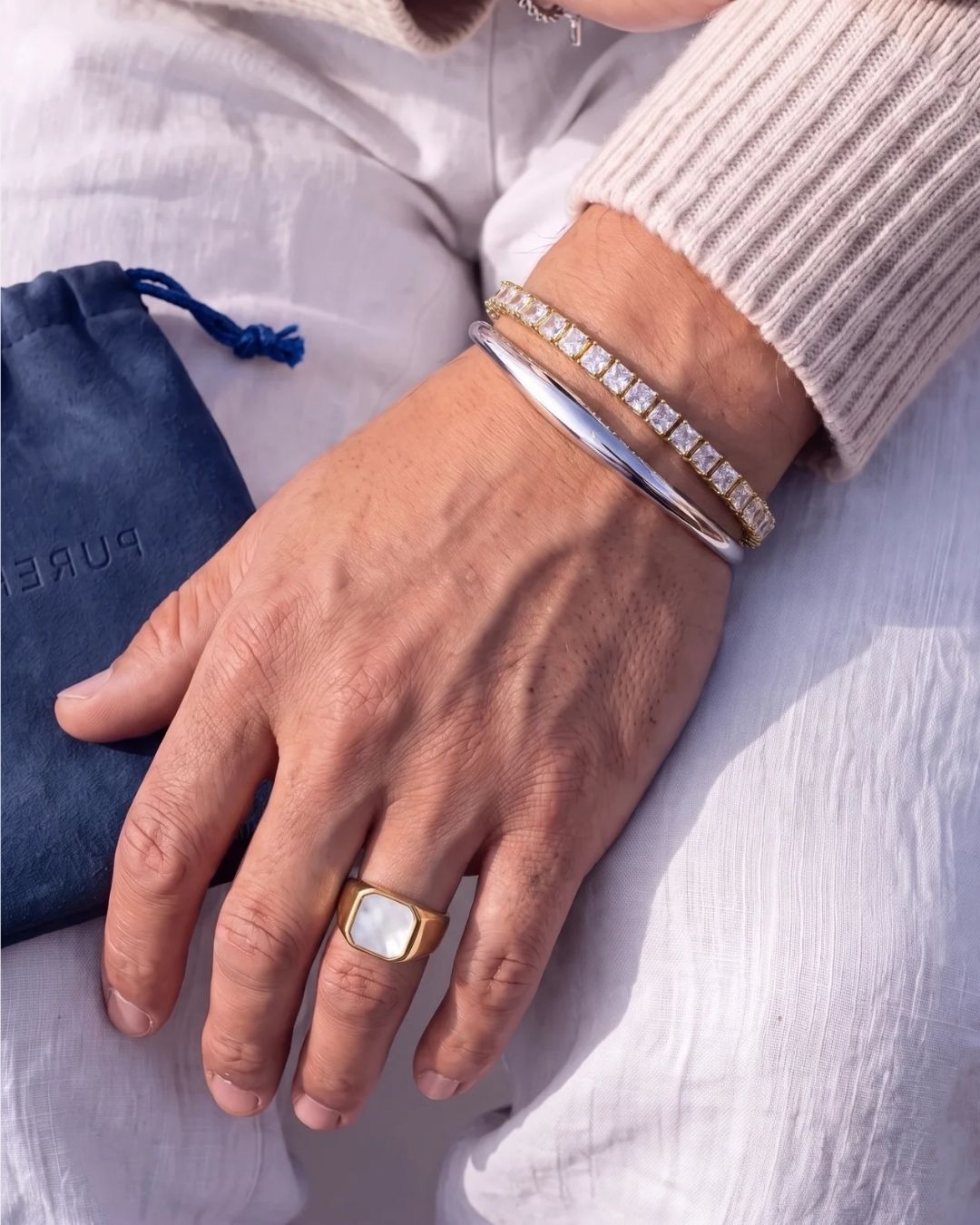 Square Tennis Bracelet | Quartz Silver 3
