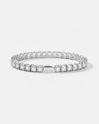 Square Tennis Bracelet 5mm | Quartz Silver 1