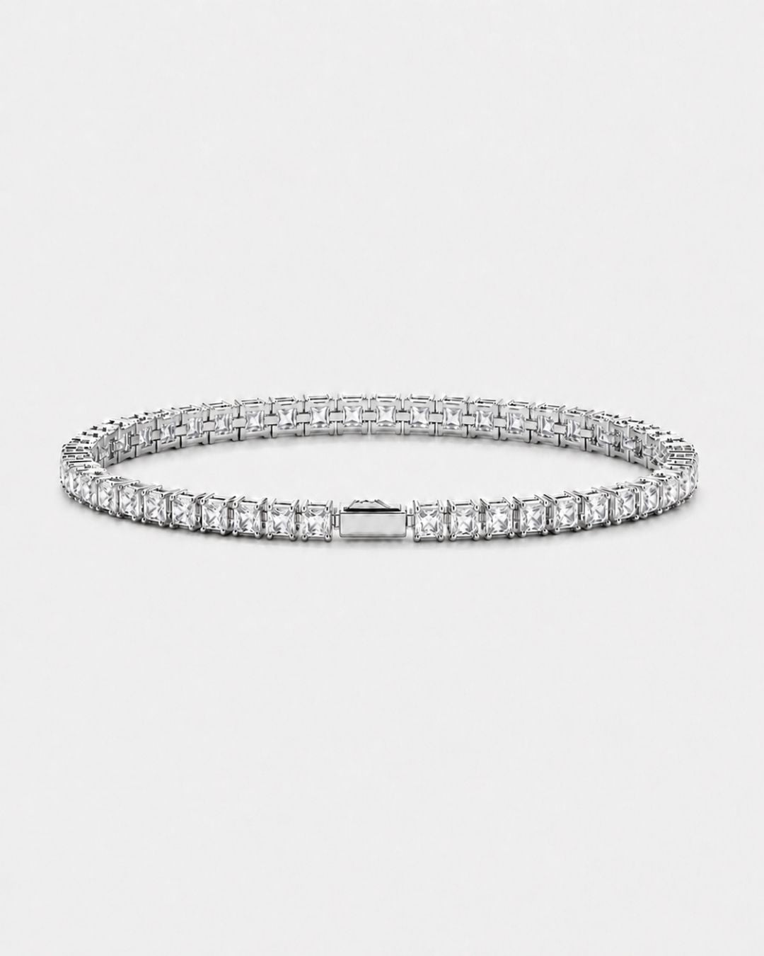 Square Tennis Bracelet | Quartz Silver 1