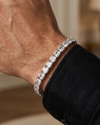Square Tennis Bracelet 5mm | Quartz Silver 2