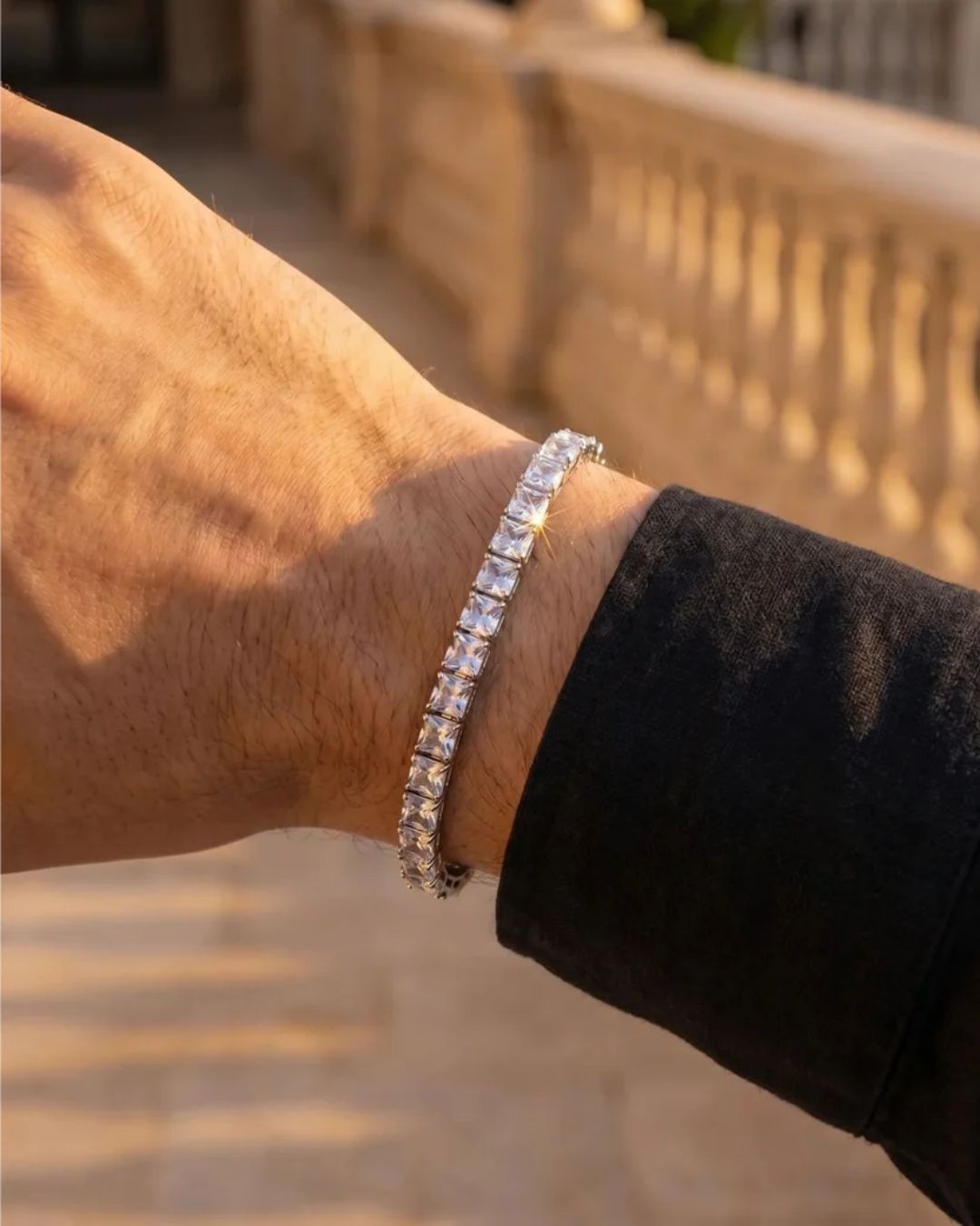 Square Tennis Bracelet | Quartz Silver 5