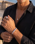 Square Tennis Bracelet 5mm | Quartz Silver 5