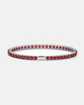 Square Tennis Bracelet | Ruby Red Silver 1