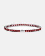 Square Tennis Bracelet | Ruby Red Silver 1