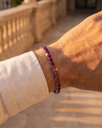 Square Tennis Bracelet 5mm | Ruby Red Silver 3