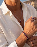 Square Tennis Bracelet 5mm | Ruby Red Silver 4