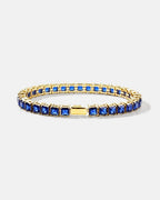 Square Tennis Bracelet 5mm | Sapphire Blue 18K Gold 1