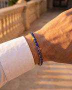 Square Tennis Bracelet 5mm | Sapphire Blue 18K Gold 3