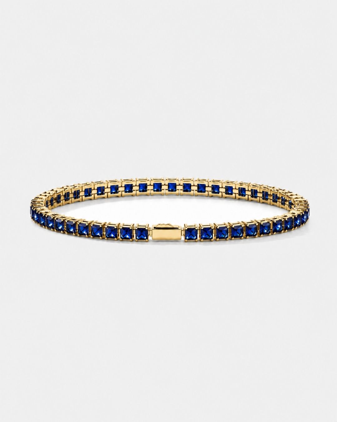 Square Tennis Bracelet | Sapphire Blue 18K Gold 1