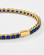 Square Tennis Bracelet | Sapphire Blue 18K Gold 4