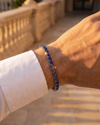 Square Tennis Bracelet 5mm | Sapphire Blue Silver 3