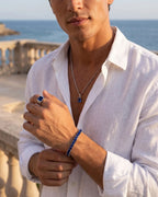 Square Tennis Bracelet 5mm | Sapphire Blue Silver 4