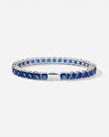 Square Tennis Bracelet 5mm | Sapphire Blue Silver 1