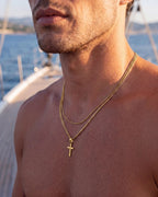 Square & Cross Necklace Duo | Gold 4