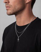 Square & Cross Necklace Duo | Silver 2