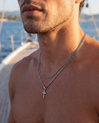 Square & Cross Necklace Duo | Silver 4