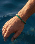 Square Tennis Bracelet 5mm | Emerald Green Silver 6