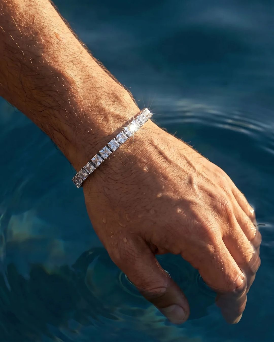 Square Tennis Bracelet | Quartz Silver 2
