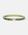 Square Tennis Bracelet 5mm | Emerald Green 18K Gold 1