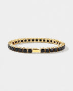 Square Tennis Bracelet 5mm | Onyx Black 18K Gold 1