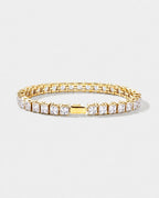 Square Tennis Bracelet 5mm | Quartz 18K Gold 1