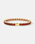 Square Tennis Bracelet 5mm | Ruby Red 18K Gold 1