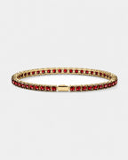 Square Tennis Bracelet | Ruby Red 18K Gold 1