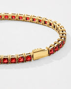 Square Tennis Bracelet | Ruby Red 18K Gold 4