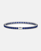 Square Tennis Bracelet | Sapphire Blue Silver 1