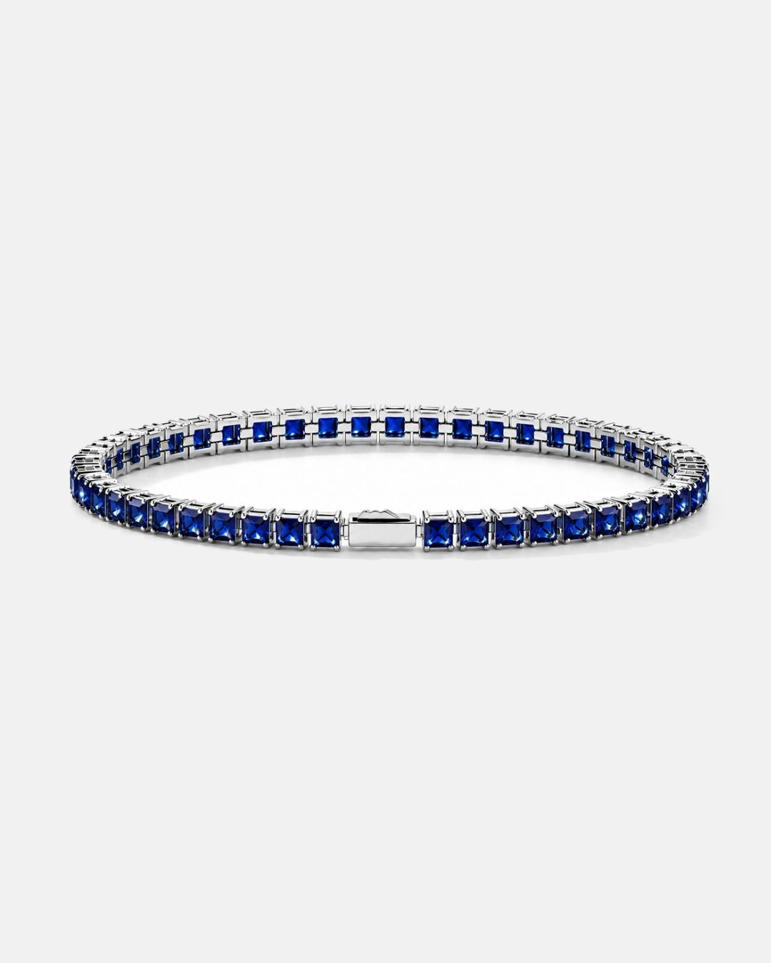 Square Tennis Bracelet | Sapphire Blue Silver 1