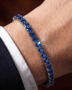Square Tennis Bracelet | Sapphire Blue Silver 2