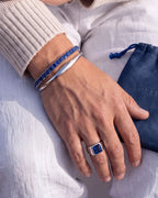 Square Tennis Bracelet | Sapphire Blue Silver 3