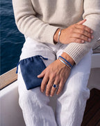 Square Tennis Bracelet | Sapphire Blue Silver 5