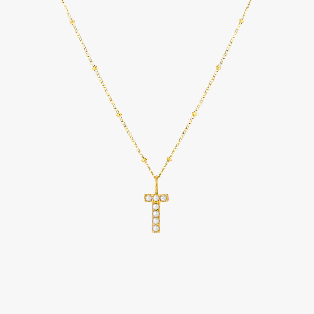 Pearl Initial Necklace 28