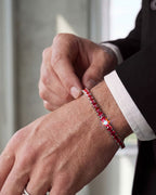 Reserva Tennis Bracelet | Ruby Red Silver 3