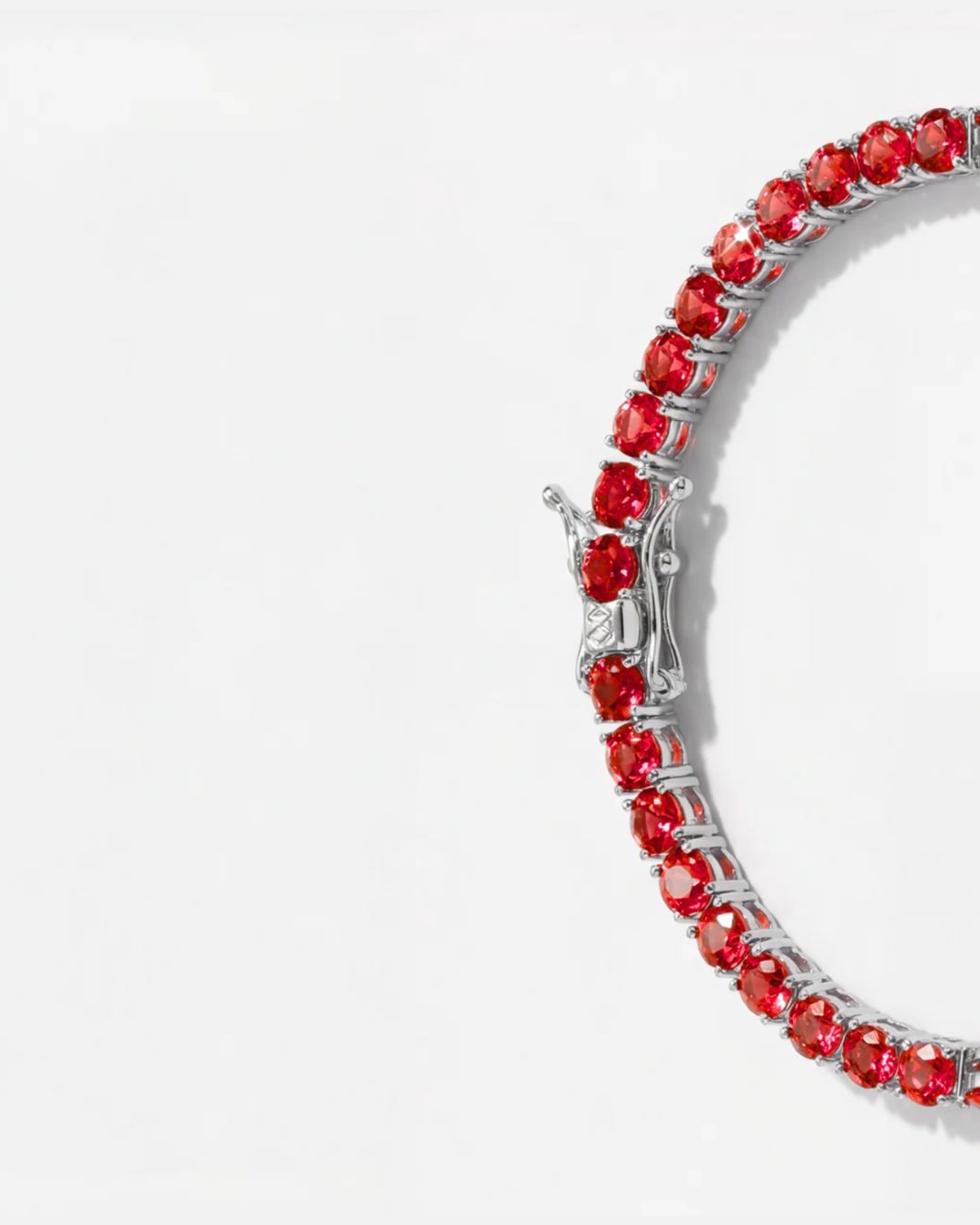 Reserva Tennis Bracelet | Ruby Red Silver 5